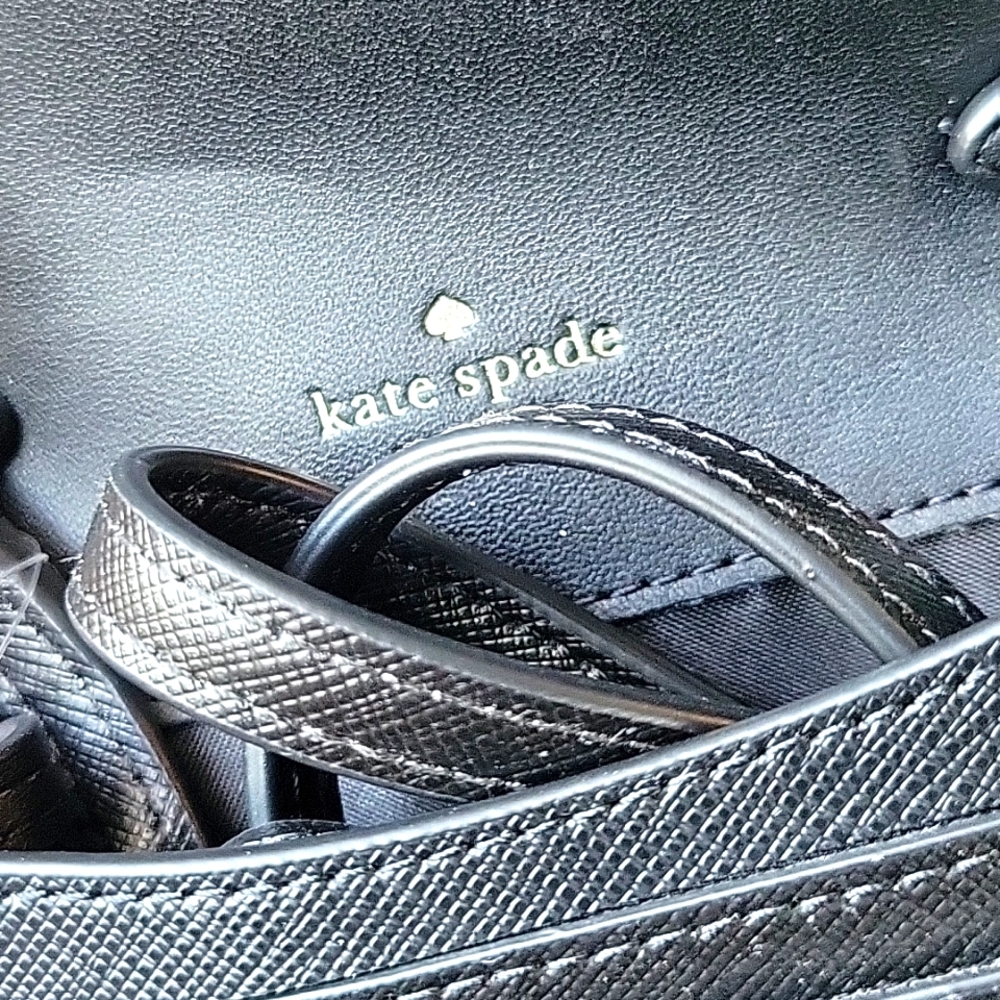 NWT KATE SPADE saffiano leather black crossbody - Picture 6 of 11